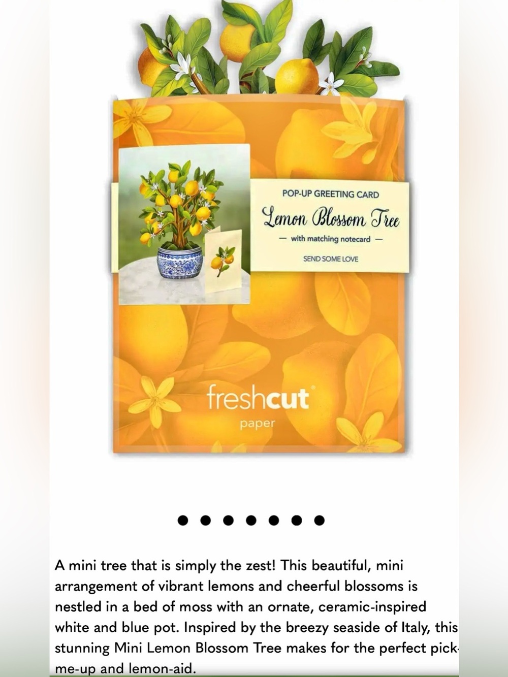 Pop up card New Mini Lemon Tree w/blank note card/write your own message - Picture 3 of 4
